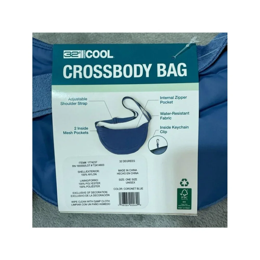 NWT 32 Degrees Fanny Pack Bag Unisex One Coronet Blue Adjustable